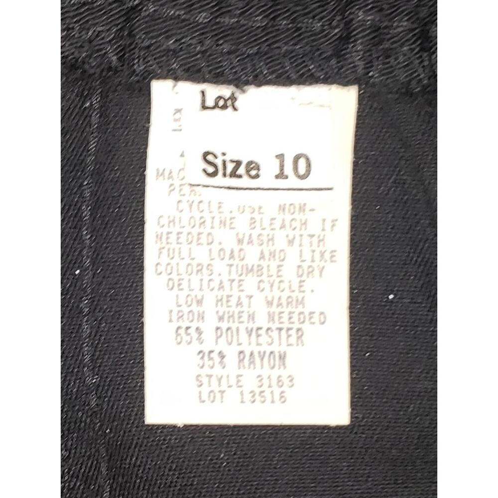 Vintage 70s ILGWU Black Midi Skirt 10 Union Made High Waist Dark Academia Goth - Picture 3 of 8